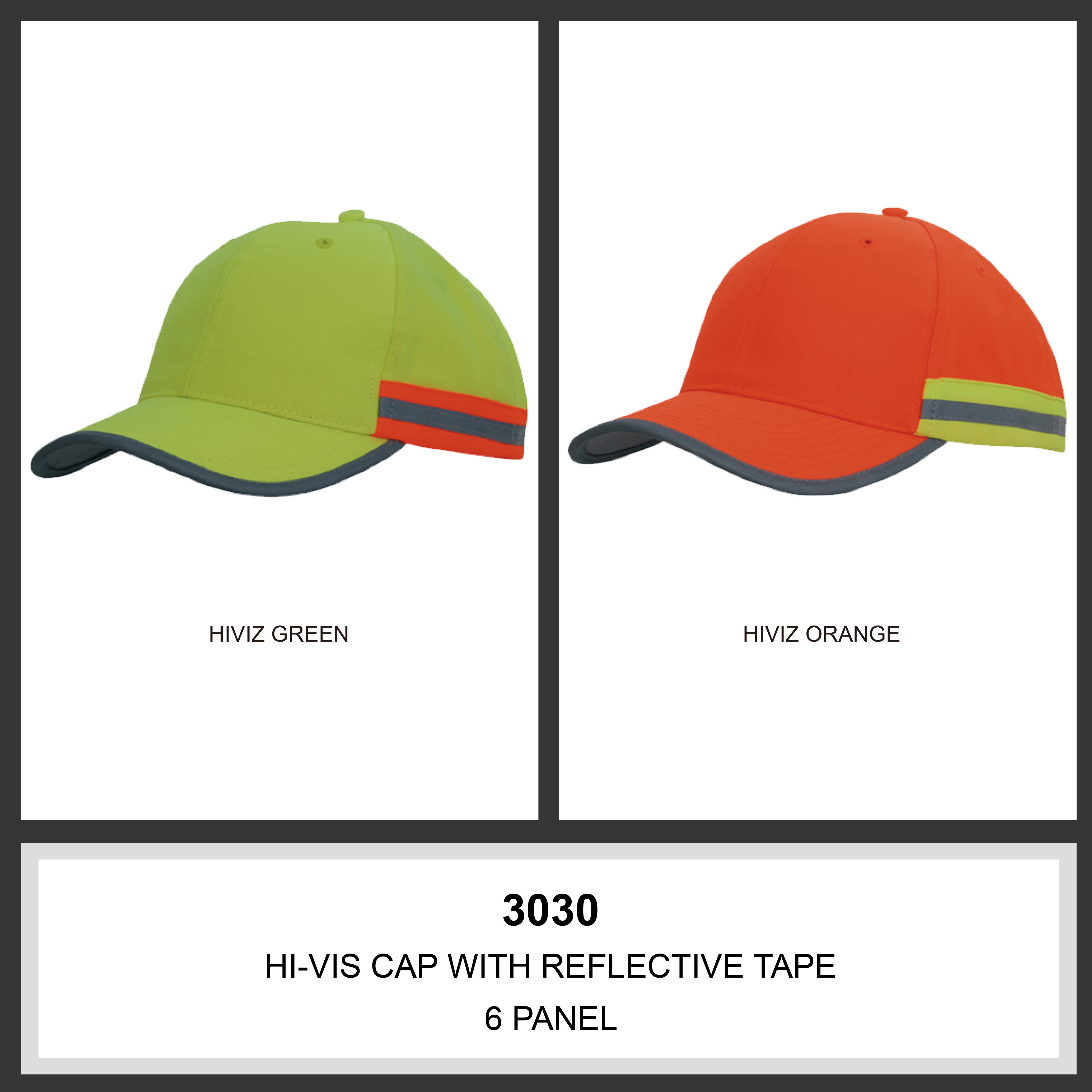 Hi Vis Cap with Reflective Tape Colour Chart