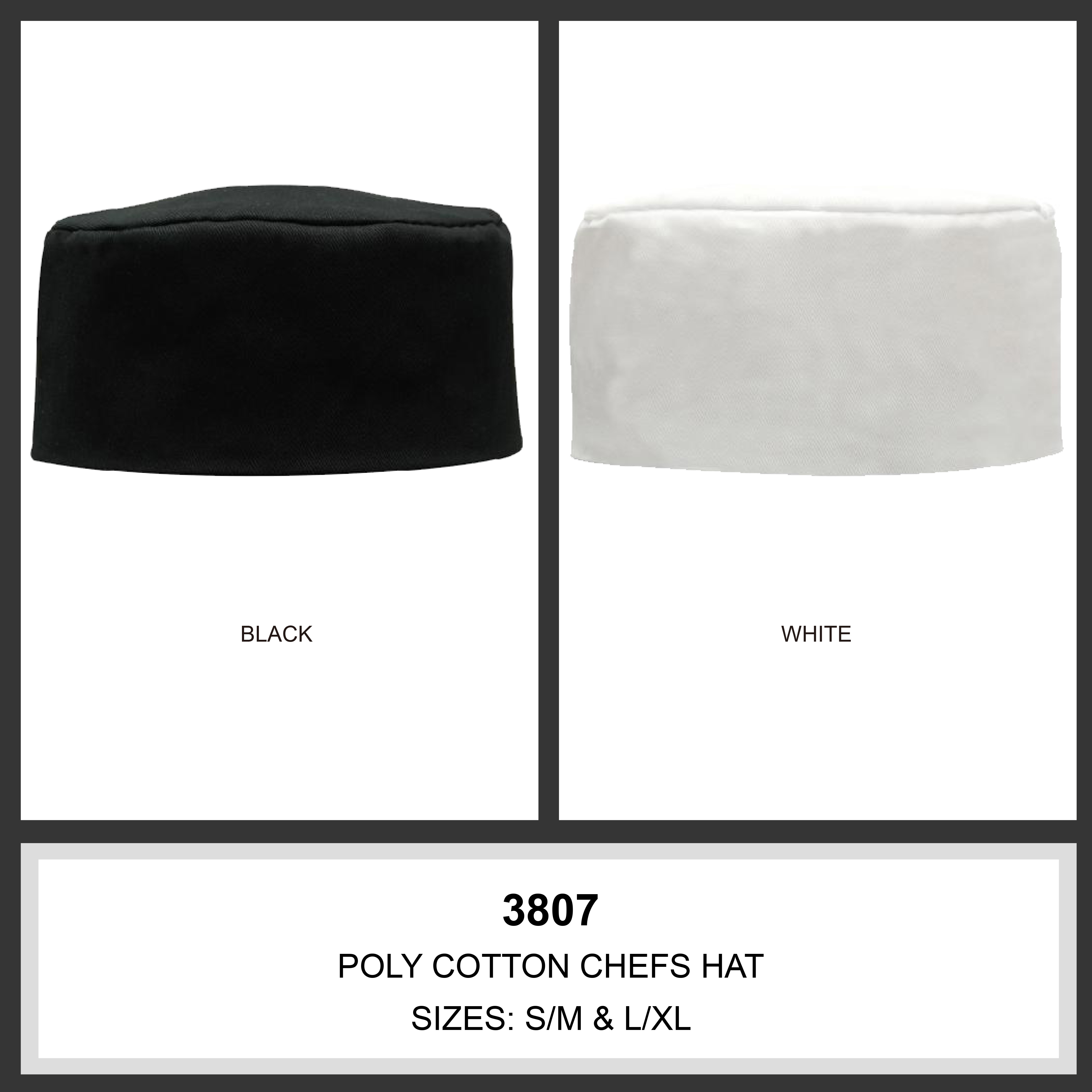 Poly Cotton Chefs Hat Colour Chart