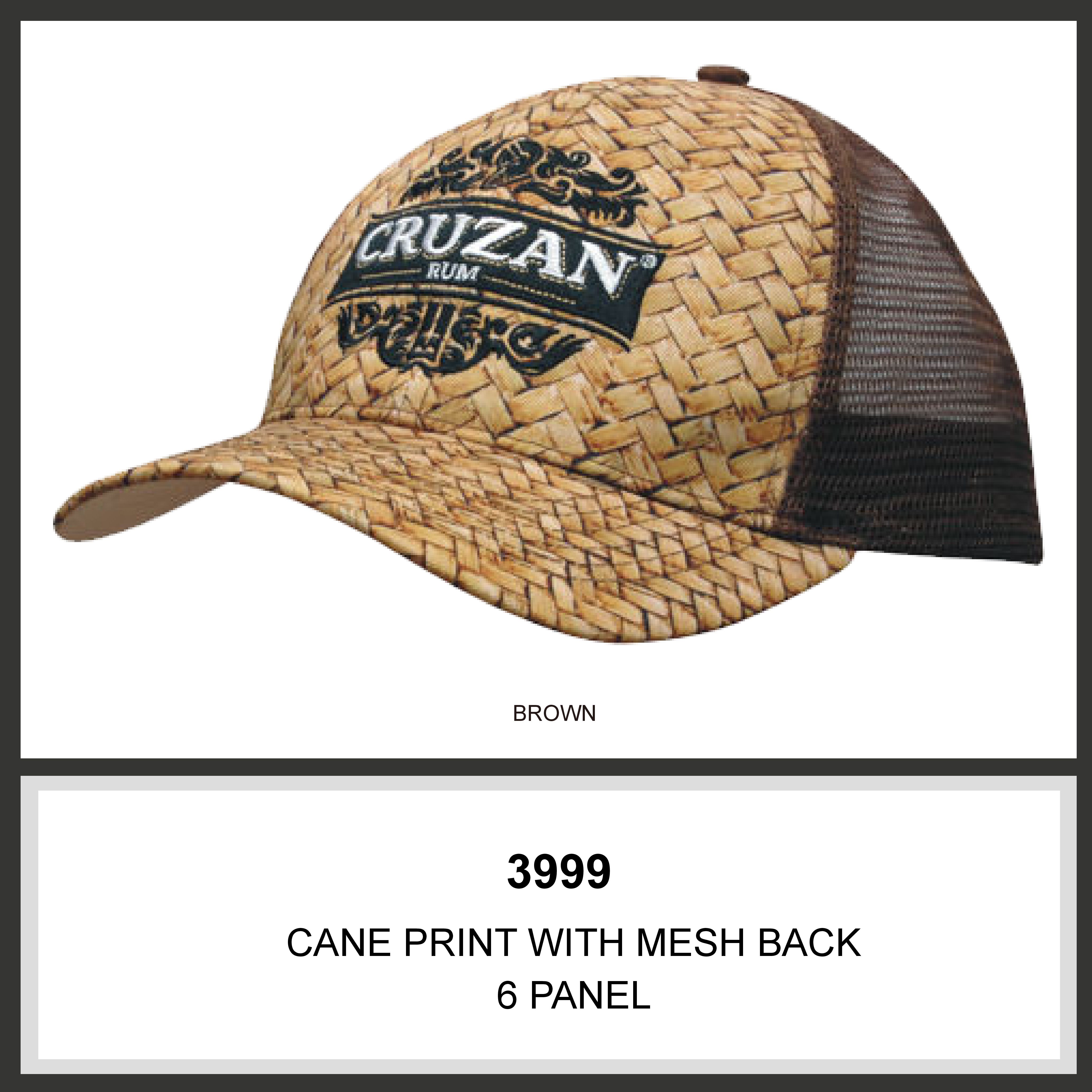 Cane Print with Mesh Back Colour Chart