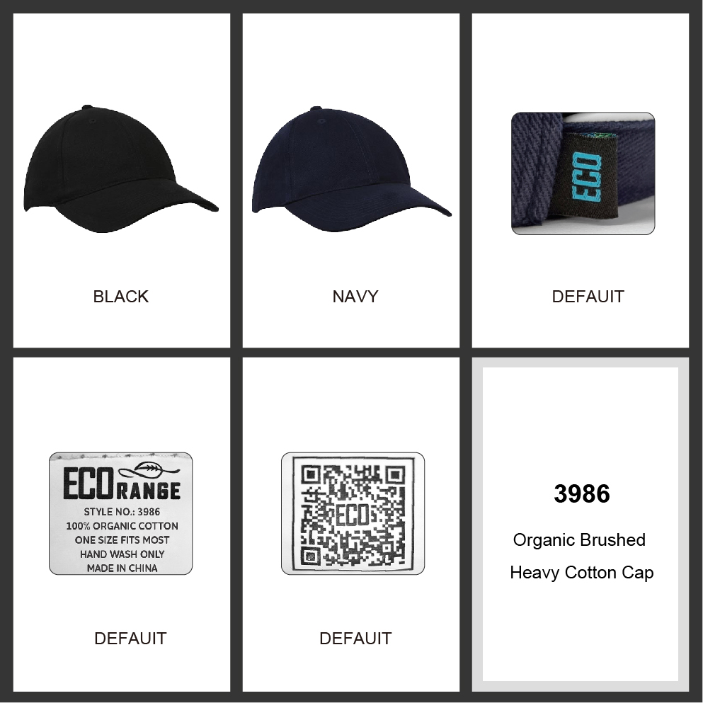 Organic Brushed Heavy Cotton Cap Colour Chart