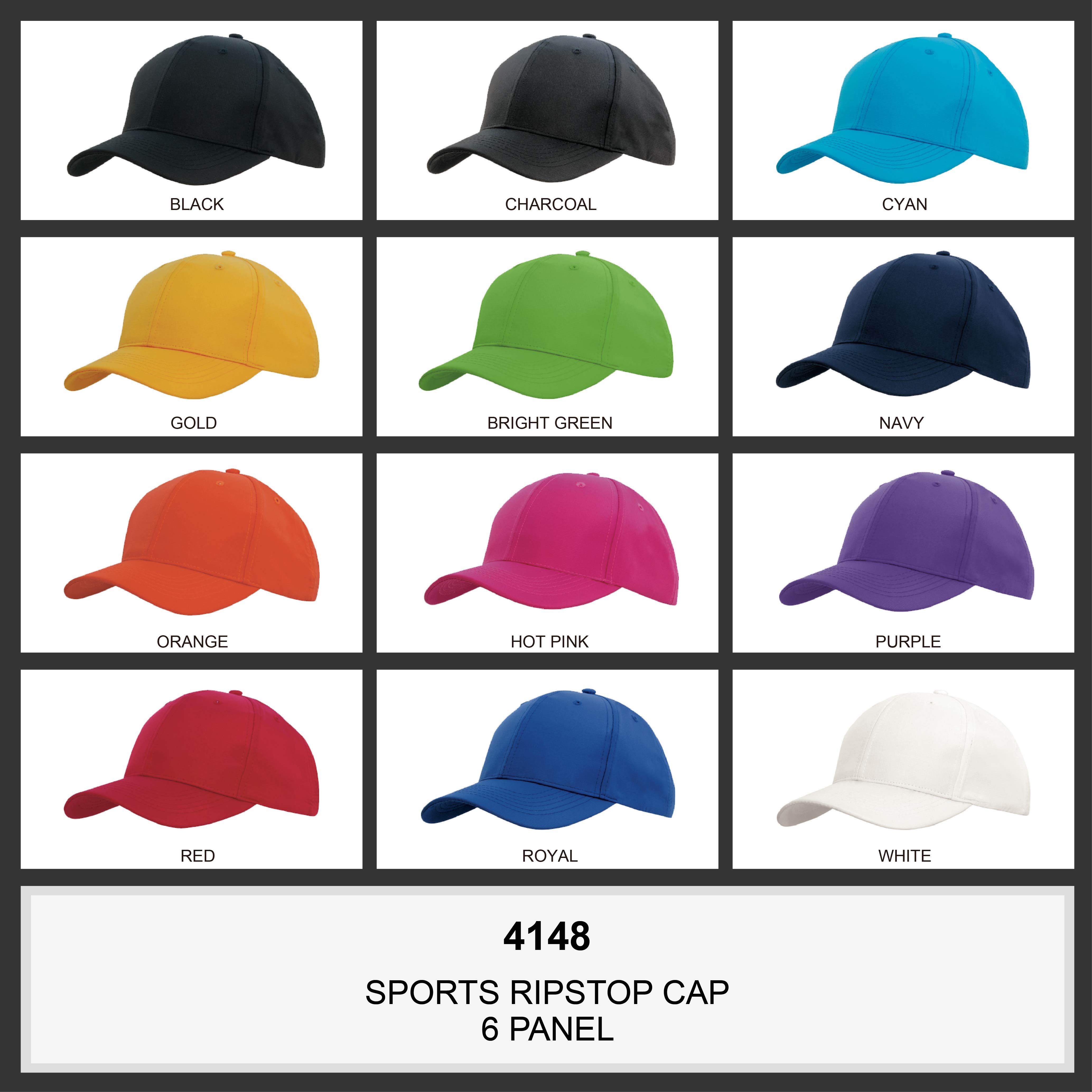 Sports Ripstop Cap Colour Chart