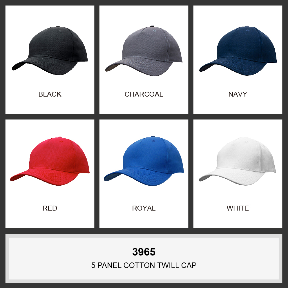 Cotton Twill Cap Colour Chart