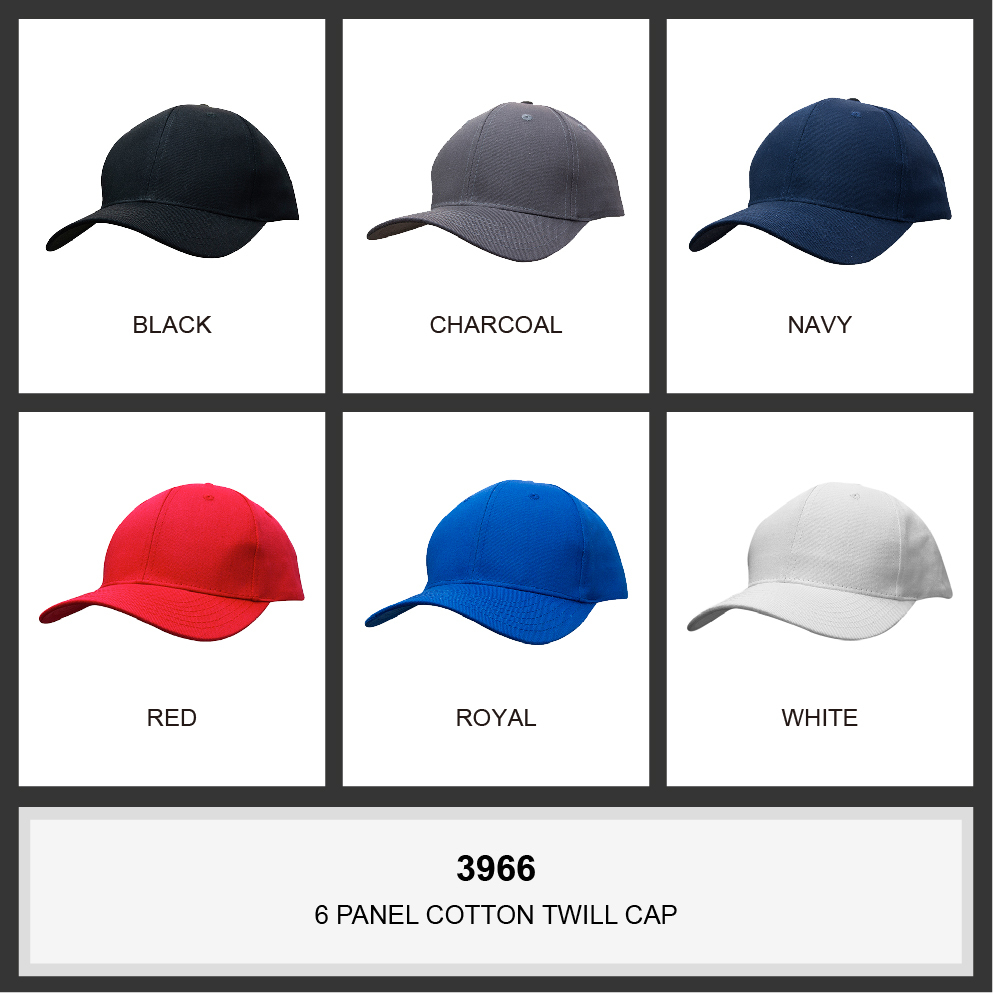 Cotton Twill Cap || 3966 Colour Chart