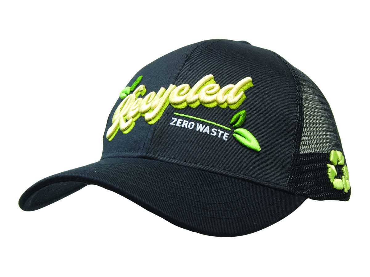 Recycled Breathable Poly Twill with Mesh Back Cap High Resolution Image