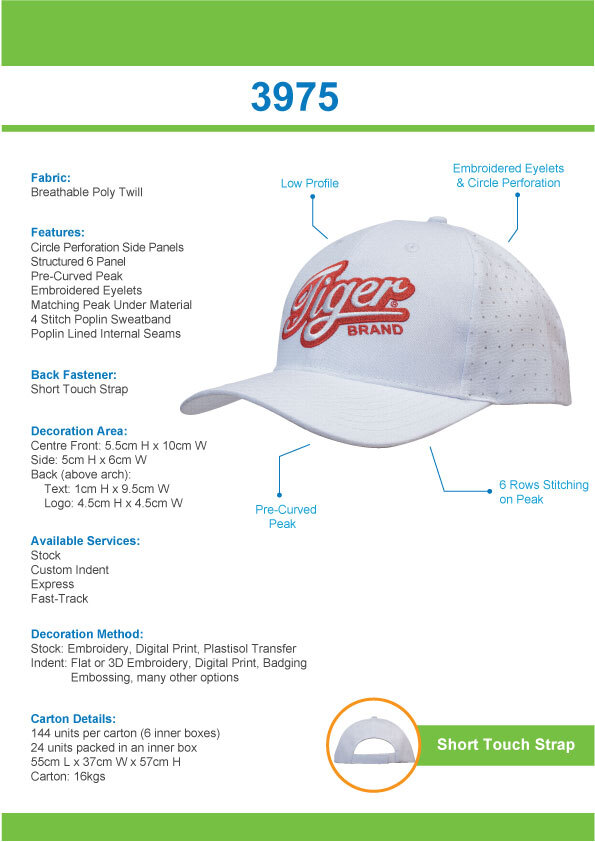 Breathable Poly Twill with circle perforations Tip Sheet