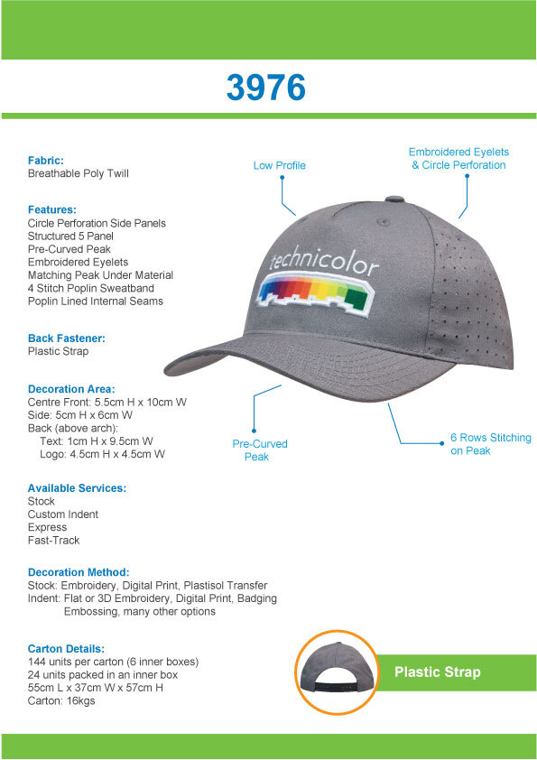 Breathable Poly Twill with circle perforations || 3976 Tip Sheet