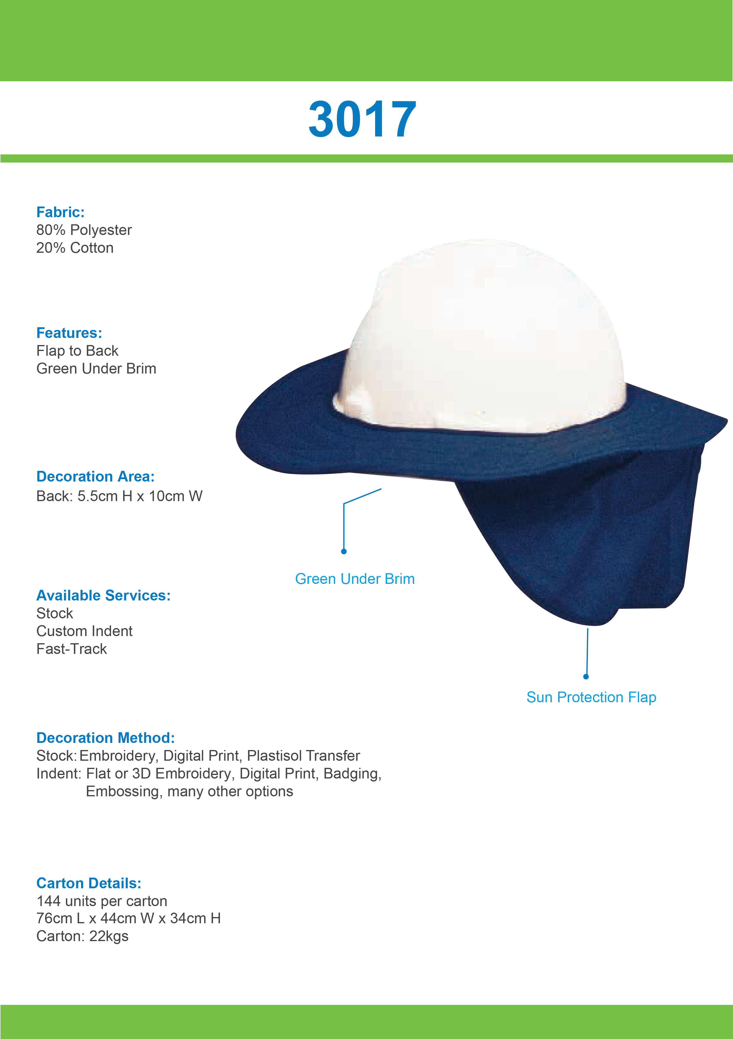 Large Backed Hard Helmet Brim Tip Sheet