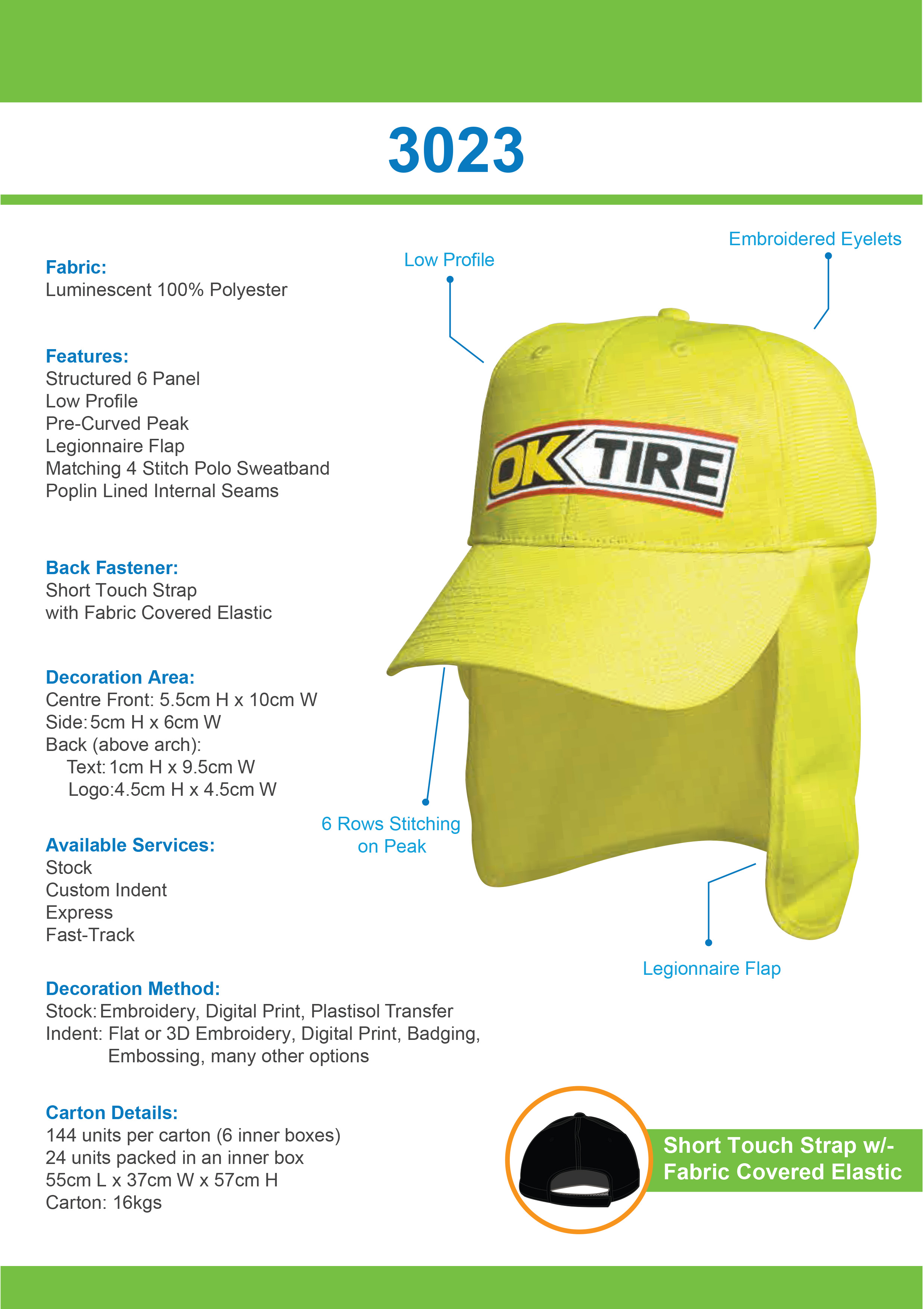 Luminescent Safety Cap with Flap Tip Sheet