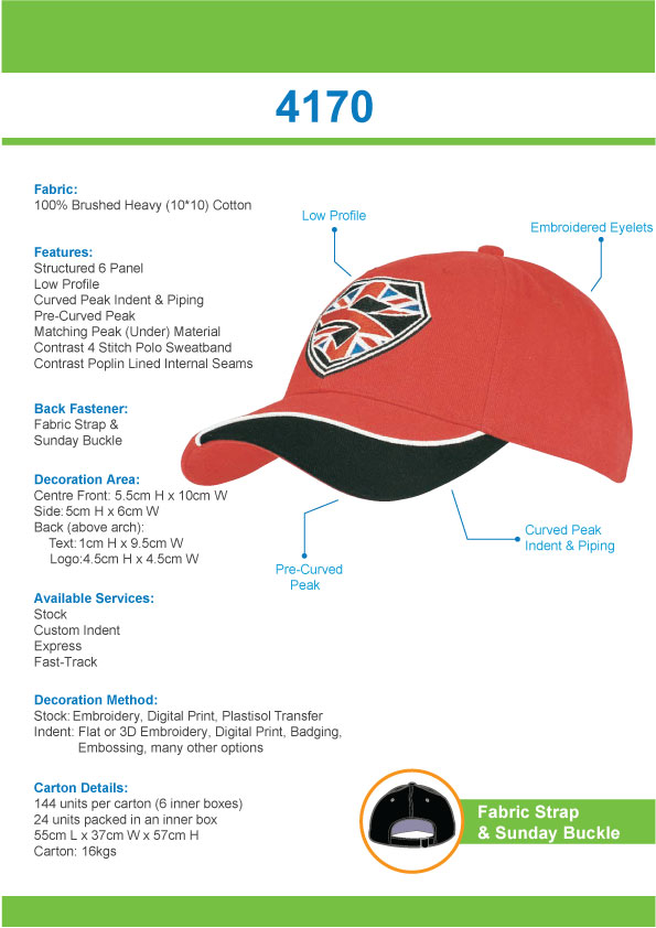 BRUSHED HEAVY COTTON WITH INDENT PEAK Tip Sheet